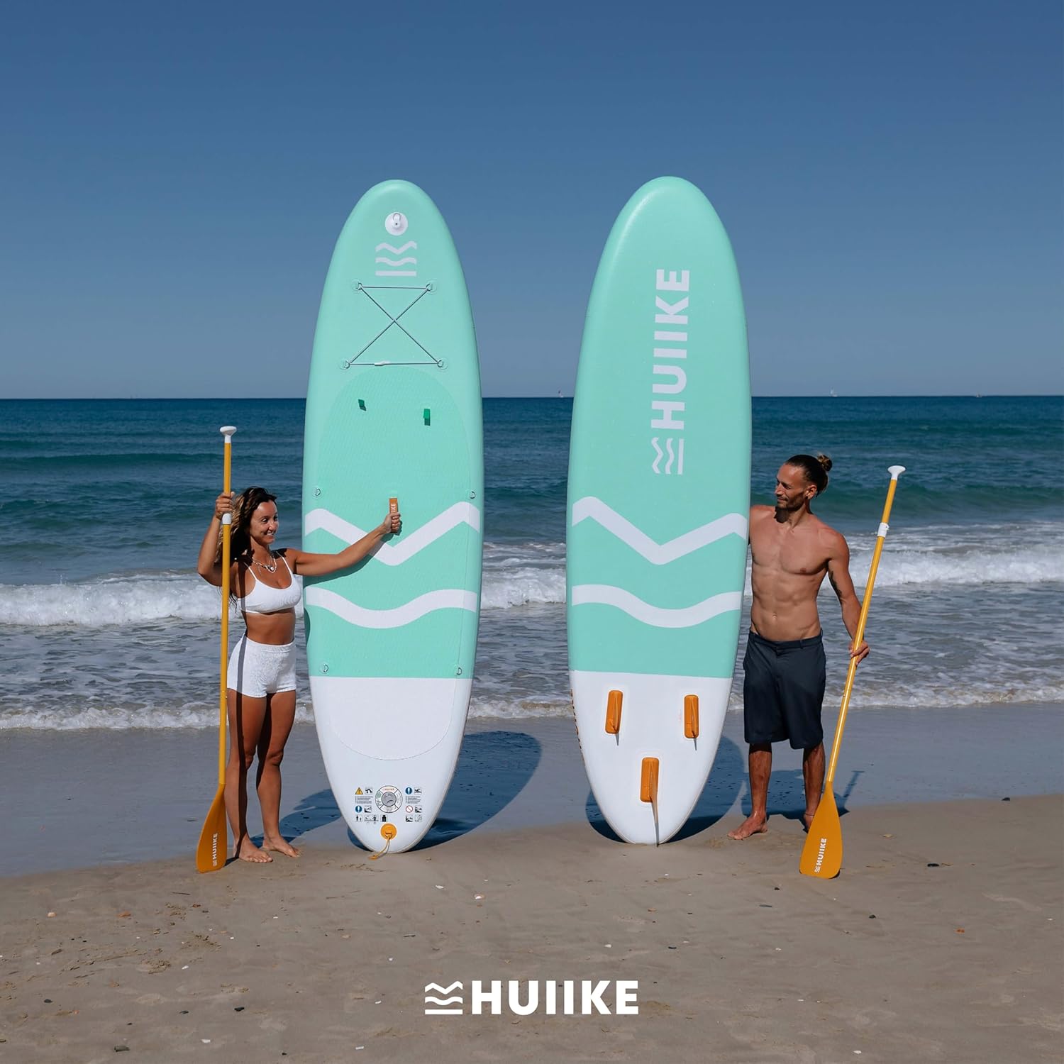 HUIIKE Tabla Paddle Surf Hinchable con Accesorios Incluidos, Remo, Quillas, Inflador. Stand Up Paddle Board Gran Estabilidad y Resistencia. 305 x 84 x 15 cm, Soporta hasta 130 kg