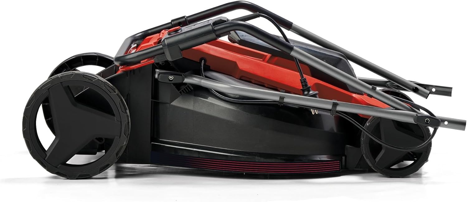 Einhell Cortacésped eléctrico GC-EM 1800/43 (1800 W, Ancho de Corte 43 cm, Altura de Corte Ajustable a 6 Niveles, Bandeja colectora 50 L)