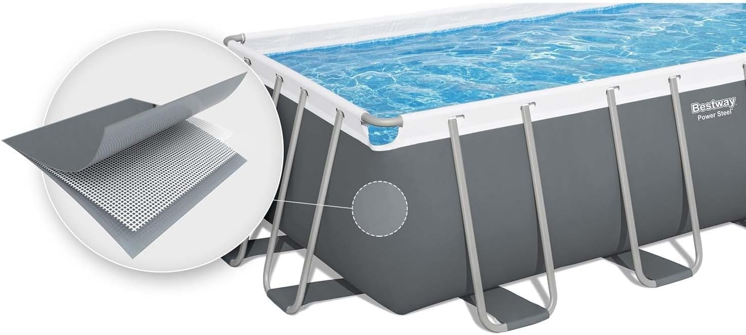 Bestway Juego de Piscina Rectangular de 16' x 8' x 48"/4.88 m x 2.44 m x 1.22 m