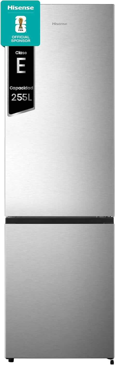 Hisense RB343D4CWE – Combi Fridges, 269L, Class E, W 55 cm x H 180 cm, Opening Doors 90º, Reversible Door, Fruit and Vegetable Drawer, LED Lighting, Large Capacity Balcony, White
