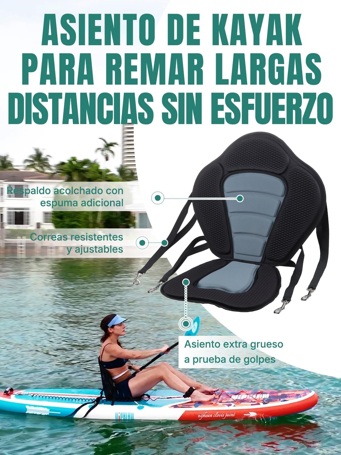 Niphean Tabla Paddle Surf Hinchable para Adultos con Todos los Accesorios, 320cm Paddle Surf Hinchable para Todos los Niveles, Sup Capacidad 200kg para 2 Personas, Stand up Paddle Board con Asiento