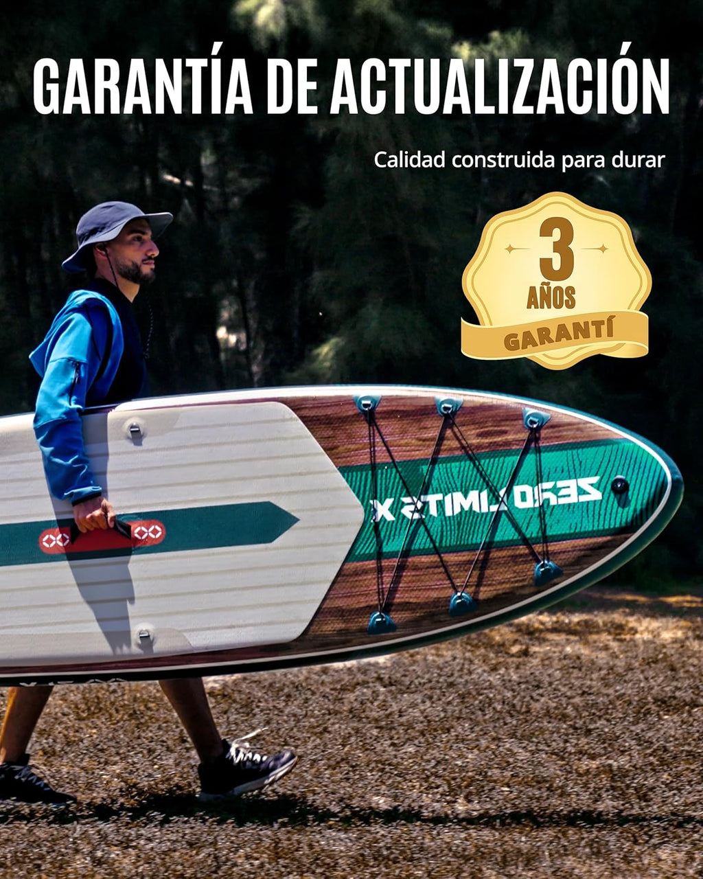 ZLX Tabla de Surf de Remo con Asiento de 320 cm, Inflable, para Adultos, Apta para Principiantes, Amplia y Estable, Antideslizante