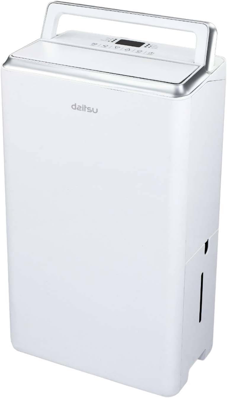 Daitsu - Deshumidificador | Alta Capacidad de 20L/día | Control de Humedad Ajustable | Drenaje Continuo | Descongelación Automática | Eficiencia Energética Clase A