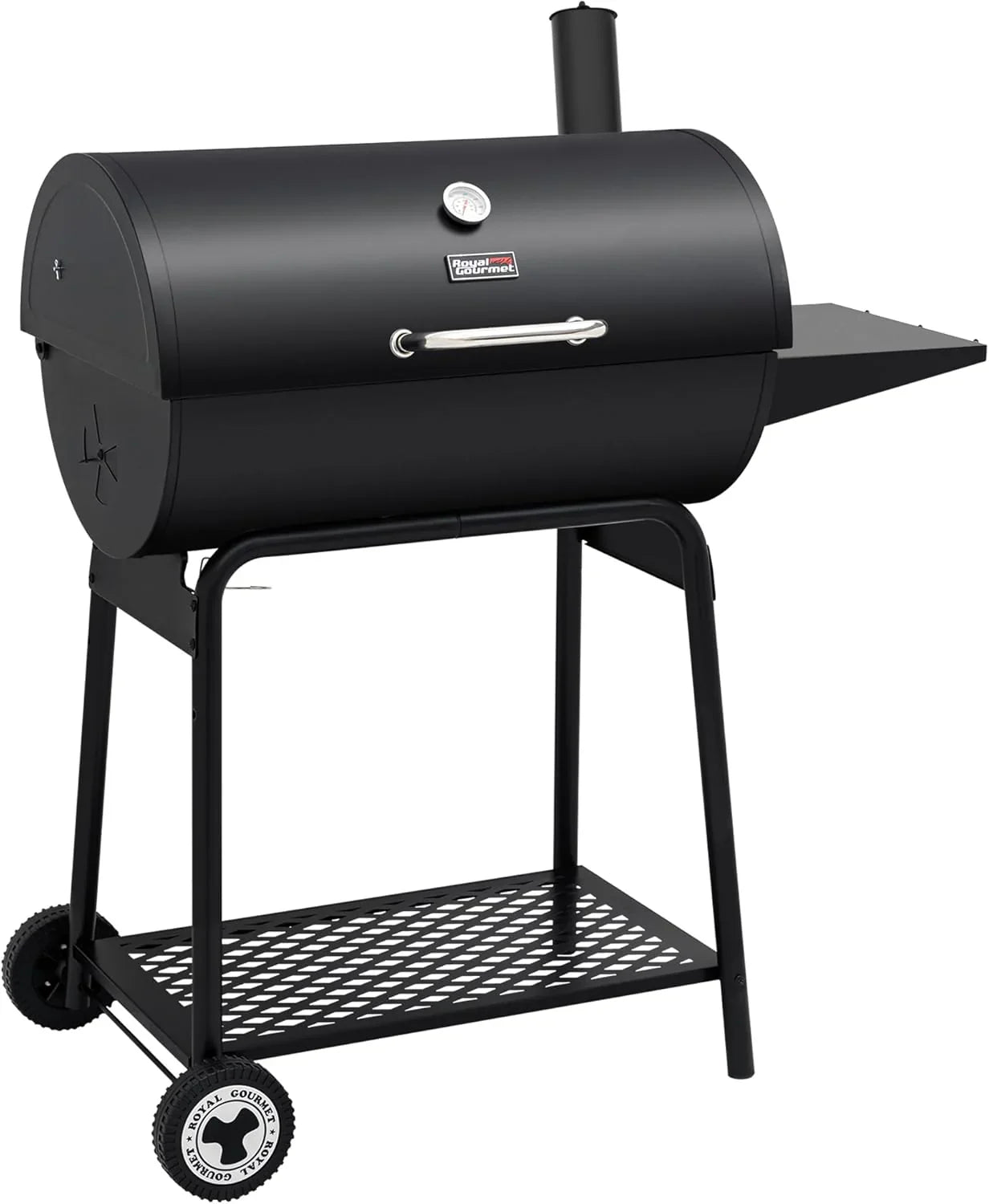 2026 Parrilla de carbón Royal Gourmet CC1830 de 30 pulgadas con mesa lateral, barbacoa exterior con 627 pulgadas cuadradas de espacio de cocción para jardín, terraza y fiestas, color negro