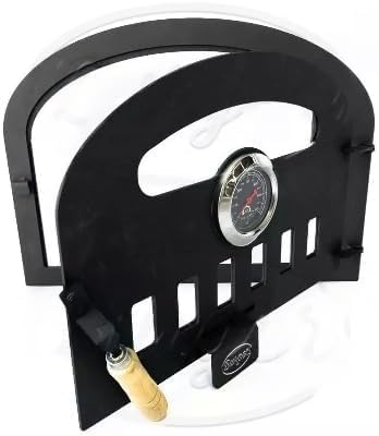 Puerta de horno de leña con vidrio (mediano), negro, chapa de acero - Sor pampa grill cod 23 (grande)