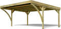 Forest Style - Cochera Doble Victor Modern 30,9 m² (6,02 x 5,11 x 2,52 m) – Madera de Pino Tratada – Techo de Policarbonato – Aparcamiento Cubierto para 2 Coches – Estructura Robusta y Duradera