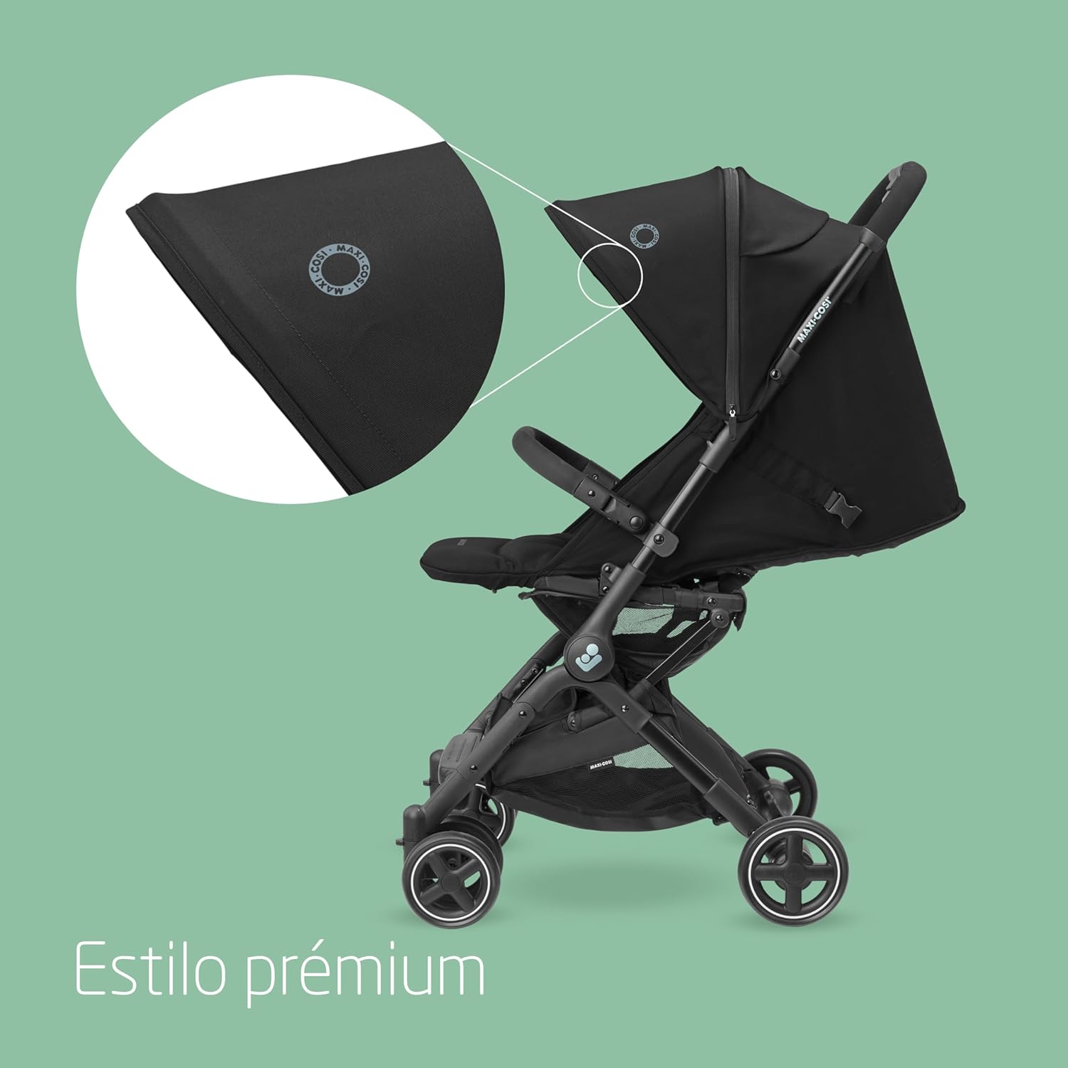 Maxi-Cosi Lara2, Silla de Paseo Ligera, 0-4 años, 0-22 kg, Silla Paseo Bebe Compacta, 3 Reclinaciones, Reclinación Total, Plegado Automático, Bandolera, Essential Black