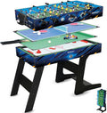 DEVESSPORT Multijuego Plegable 4 en 1 Sport Arena | Futbolín, Billar, Air Hockey y Ping Pong | Mesa de Juegos Multijuegos Plegable con Accesorios Incluidos