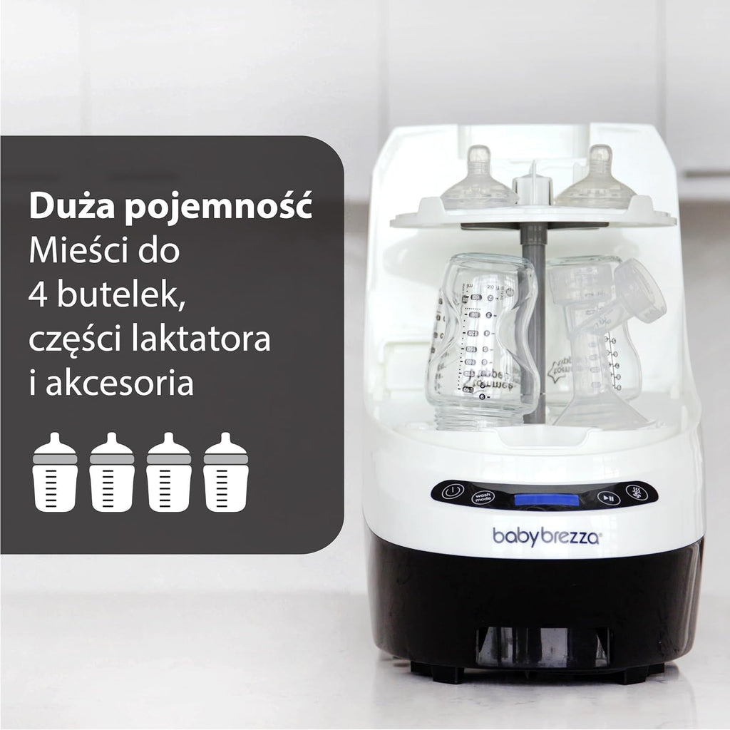Baby Brezza Myjka do butelek Pro – środek do czyszczenia butelek dla niemowląt 3 w 1; mycie, sterylizacja, suszenie – uniwersalne czyszczenie wszystkich butelek: tworzywo sztuczne + szkło + smoczek