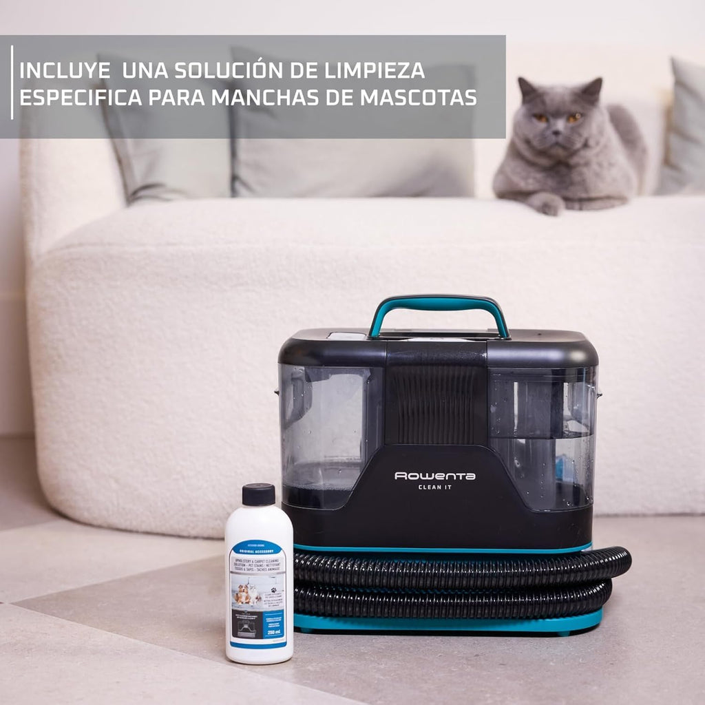 Rowenta Clean It, Aspirador de tapicerías, Limpieza Rápida y Fácil, Apto para Suciedad de Mascotas, Alfombras, Interior del Coche, 750w, 6acc, IN5020F0