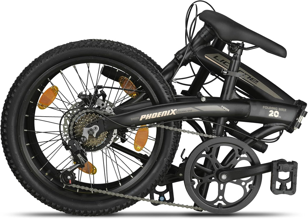 Licorne Bike Phoenix 2D Cross Bicicleta plegable de aluminio de 20 pulgadas, freno de disco, bicicleta plegable para hombre y mujer, 7 marchas, marco de aluminio