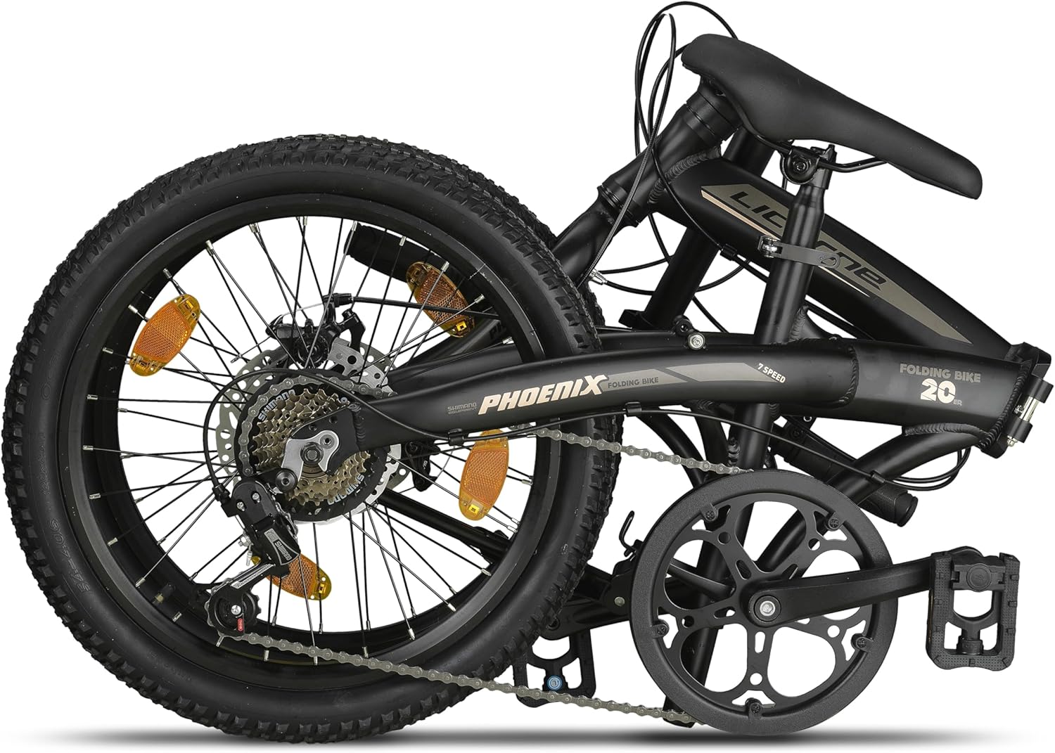 Licorne Bike Phoenix 2D Cross Bicicleta plegable de aluminio de 20 pulgadas, freno de disco, bicicleta plegable para hombre y mujer, 7 marchas, marco de aluminio