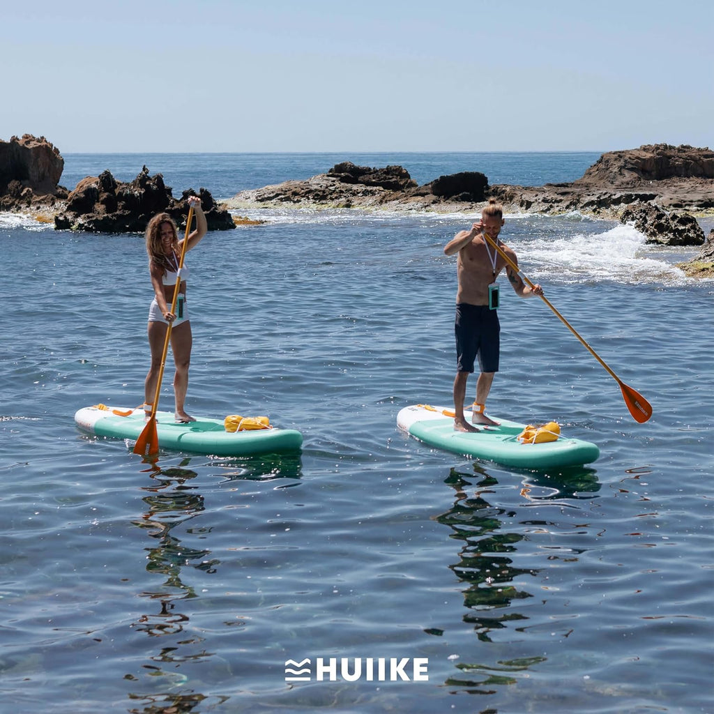 HUIIKE Tabla Paddle Surf Hinchable con Accesorios Incluidos, Remo, Quillas, Inflador. Stand Up Paddle Board Gran Estabilidad y Resistencia. 305 x 84 x 15 cm, Soporta hasta 130 kg