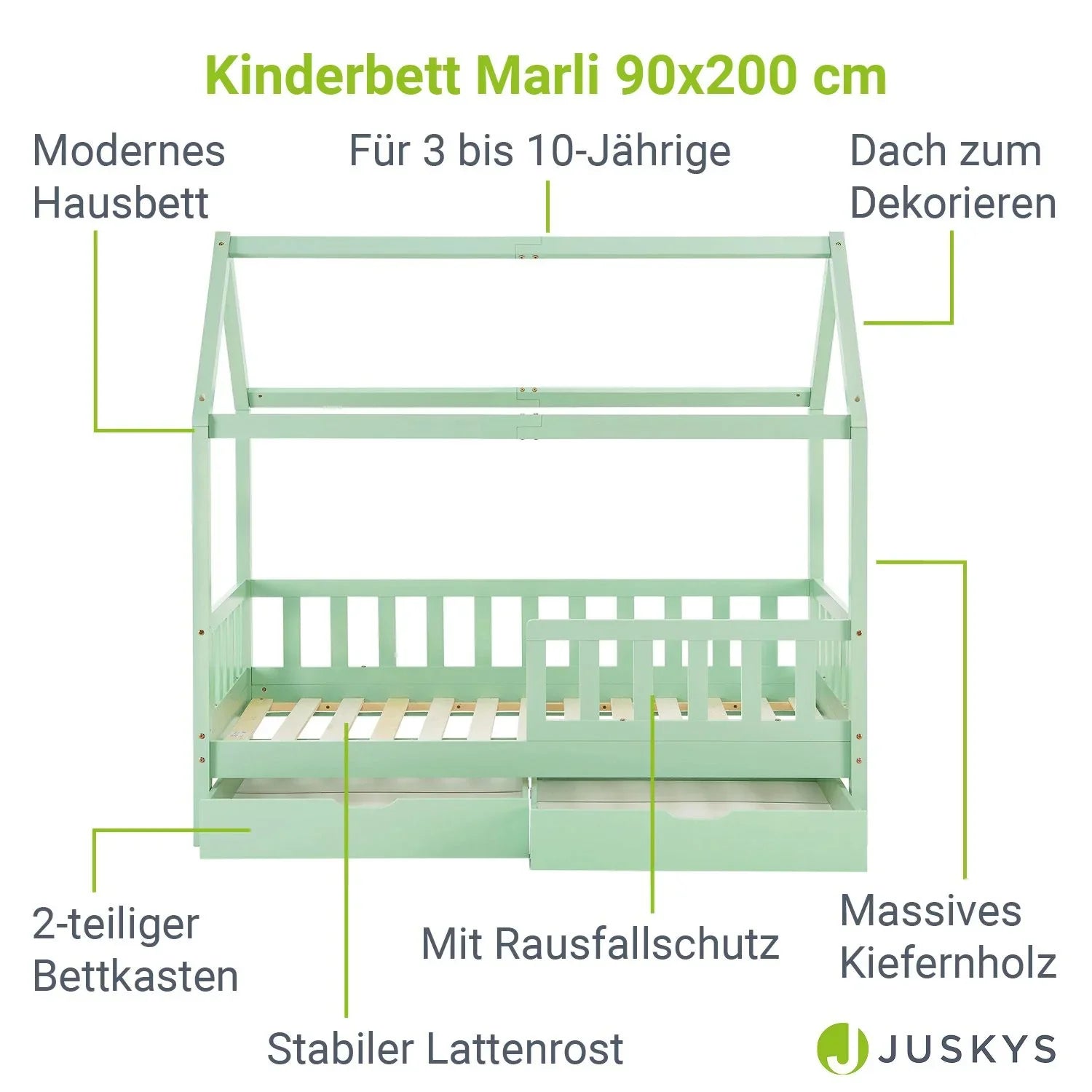 2026 Cama infantil Marli 90 x 200 cm con cajones de almacenamiento