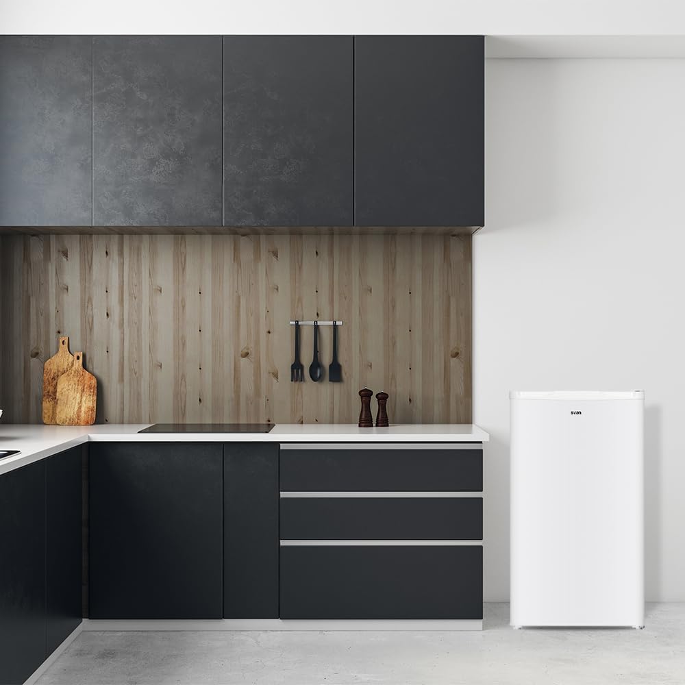 Svan Congelador Vertical Blanco SCV85502E. Capacidad 60 Litros, Puerta Reversible, Bajo nivel Sonoro, Eficiencia Energética Clase E