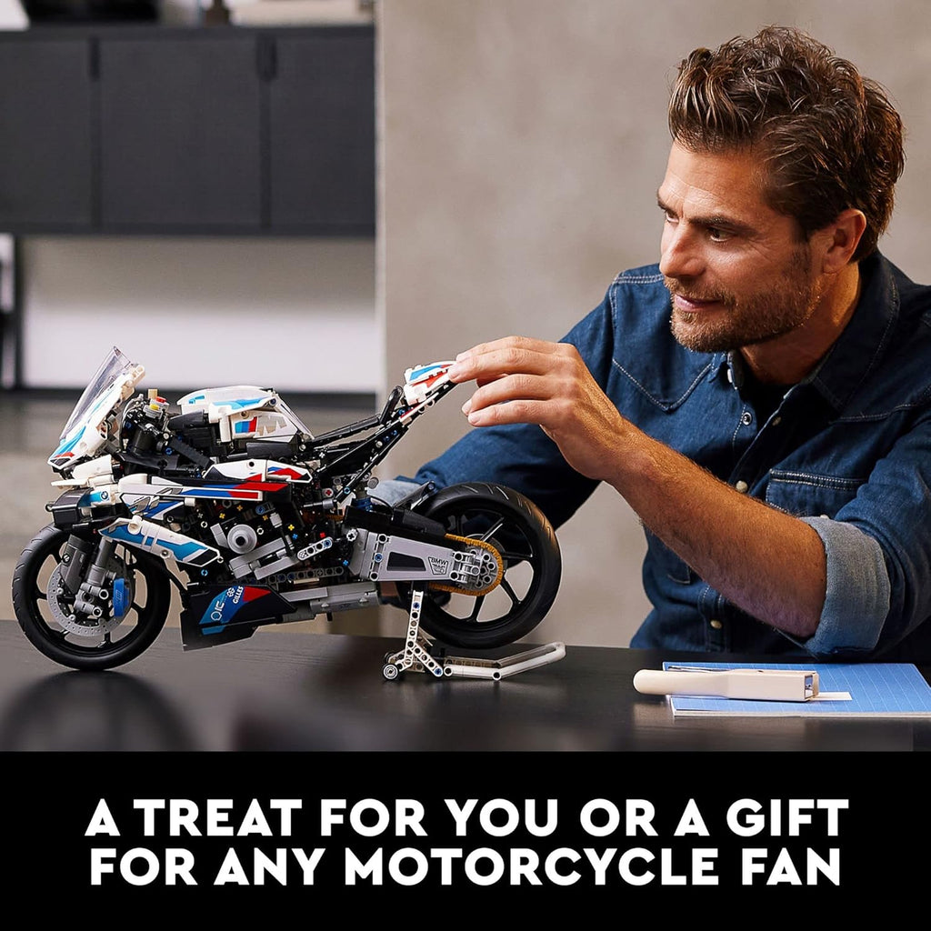Technic BMW M 1000 RR 42130 Model Building Kit; Build a Stylish Motorcycle Display Model with This Rewarding Building Set for Adults; A for Motorcycle Fans (1,925 Pieces)