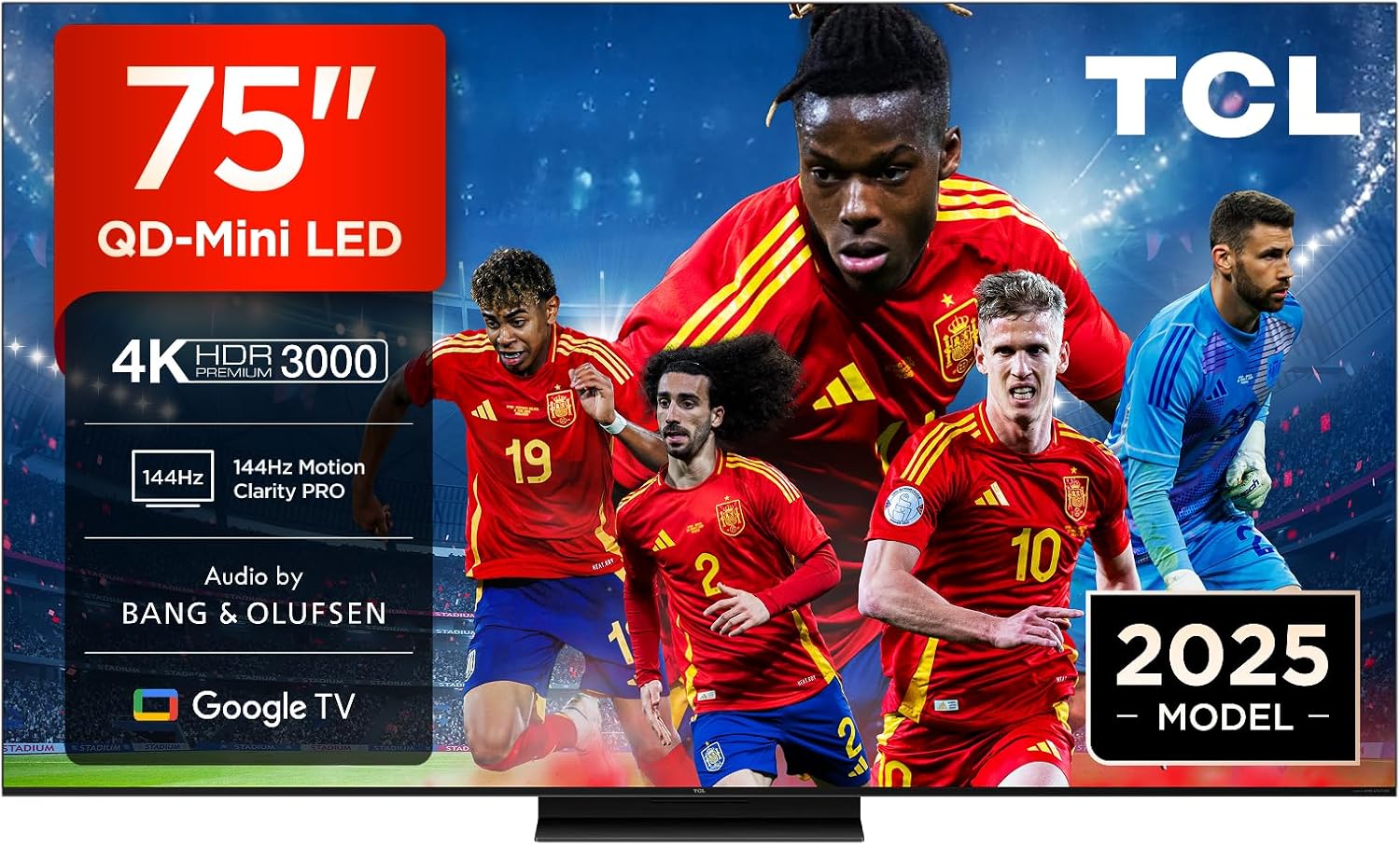 TCL 98Q6C TV 98 Inch QD-Mini LED 4K Smart TV, 1000 nits, 144Hz Motion Clarity Pro, Onkyo 2.1, Game Master, FreeSync, Google TV, Dolby Vision IQ and Atmos