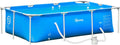 Outsunny Piscina Desmontable Tubular 252x152x65 cm con Depuradora de Cartucho 1200L/H Piscina Rectangular de Exterior para Adultos y Niños 2163L Azul
