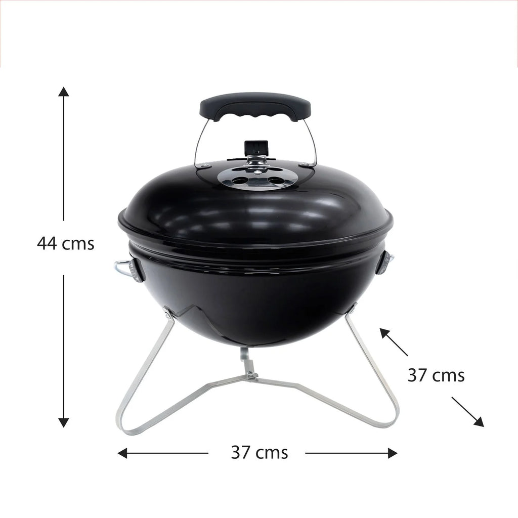 Barbacoa De Carbón Portátil De Sobremesa Kekai Tahoe  37x37x44 Cm Tapa Con Sistema De Transporte Y Bloqueo Esmaltado Negro