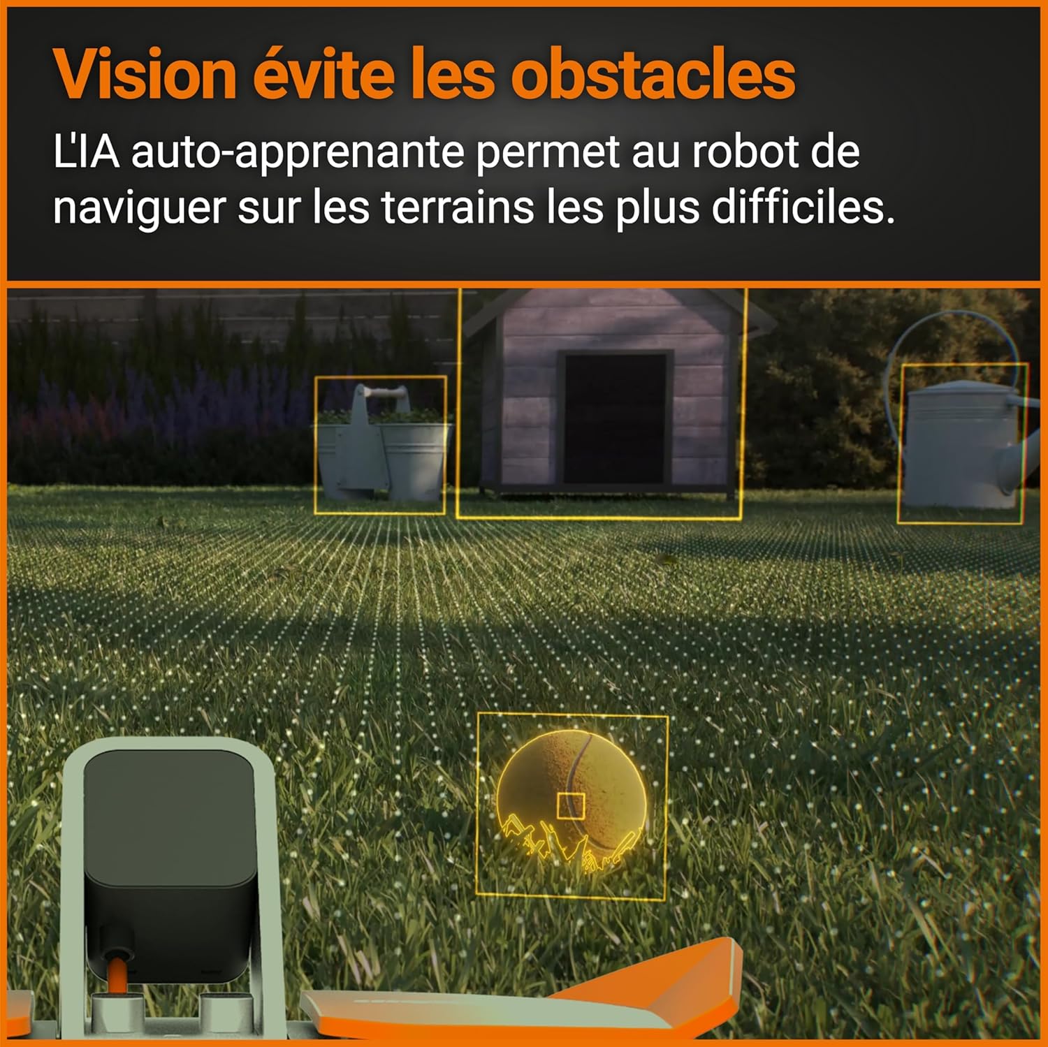 WORX Landroid Vision S250 WR202E Robot cortacésped para Jardines de hasta 250 m² – Robot cortacésped Inteligente sin Cable de limitación – WiFi y Bluetooth – prevención Activa de obstáculos con