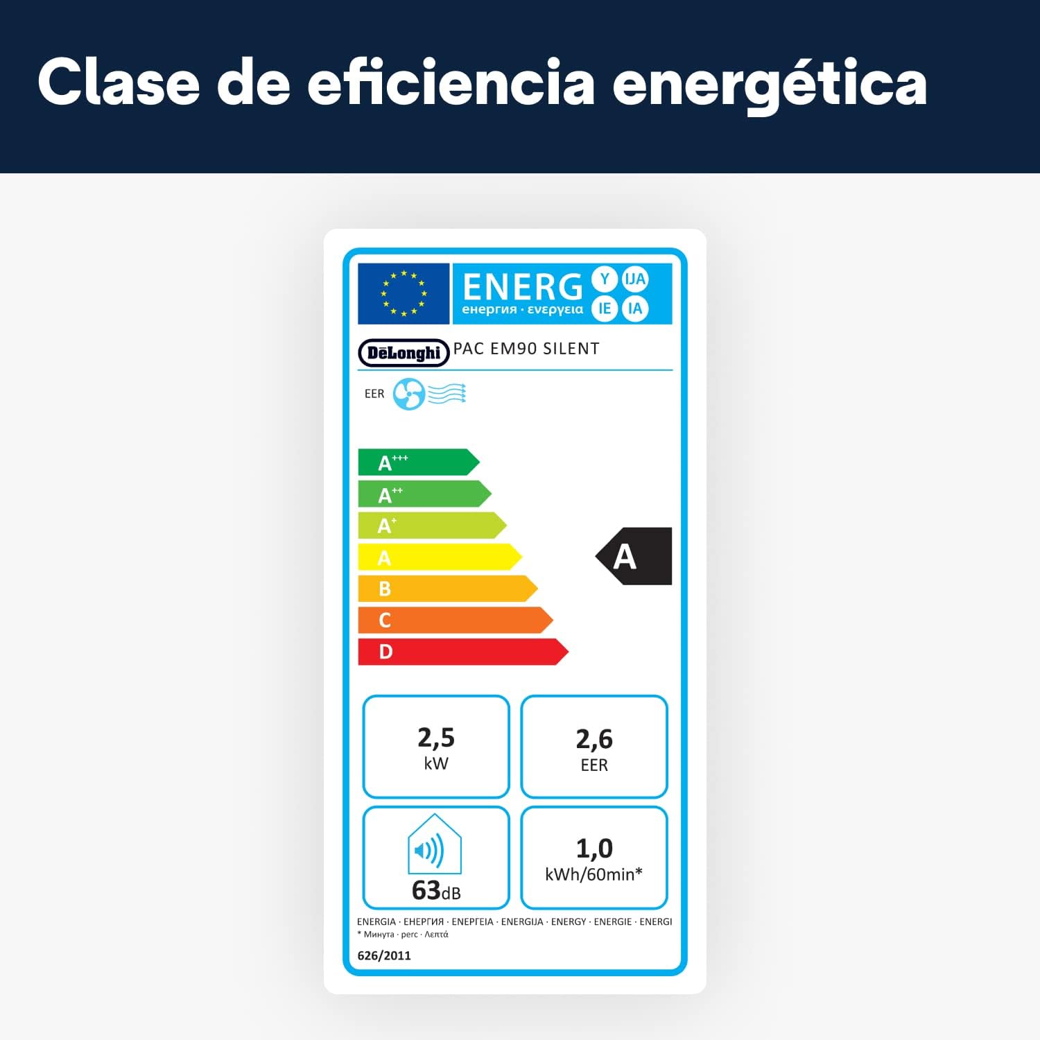 Pinguino PAC EM90K SILENT Aire Acondicionado Portátil 9.800 BTU/h, 2.5 kW, hasta 85m³, Función Deshumidificador y Ventilación