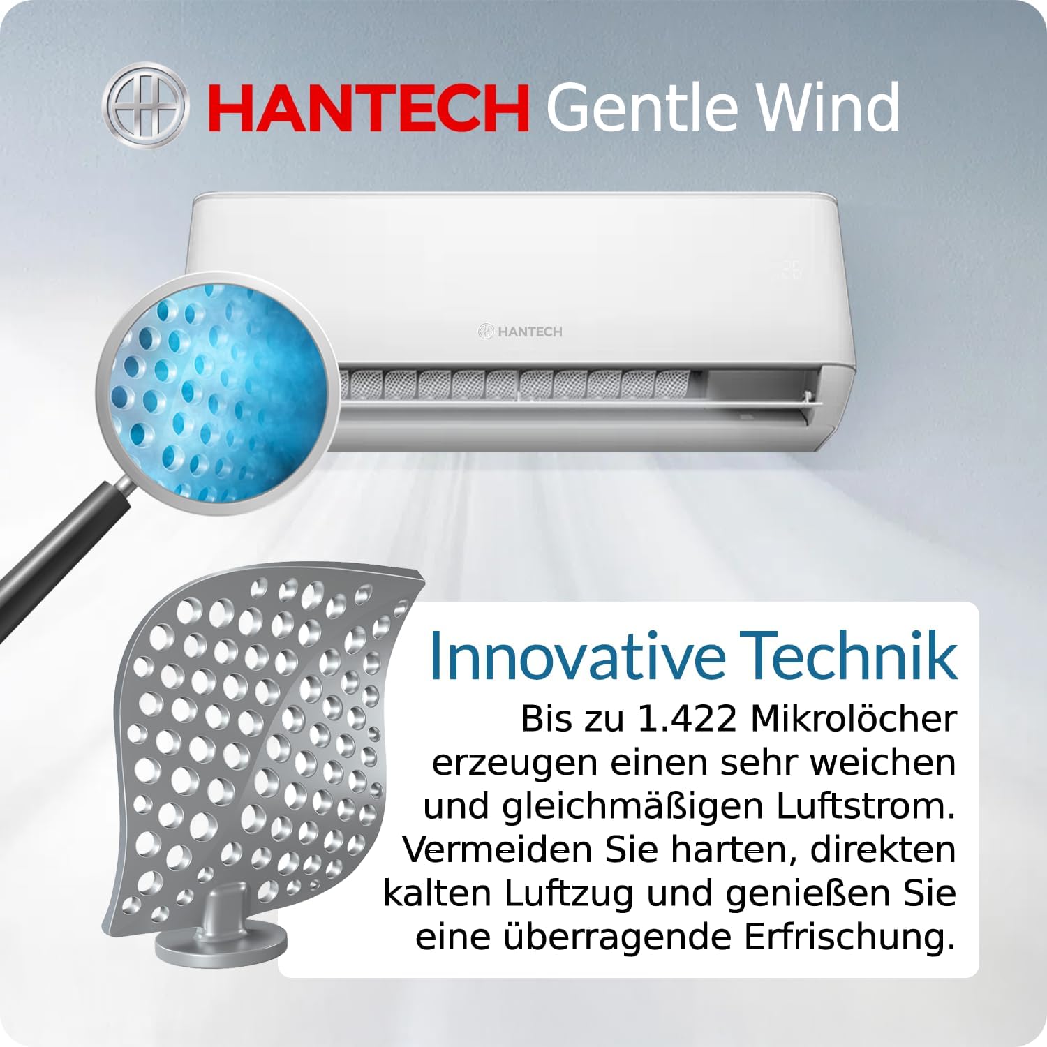 HANTECH Split aire acondicionado 12000 BTU H-PRO función de calefacción y refrigeración, filtro de aire, WIFI, material de montaje