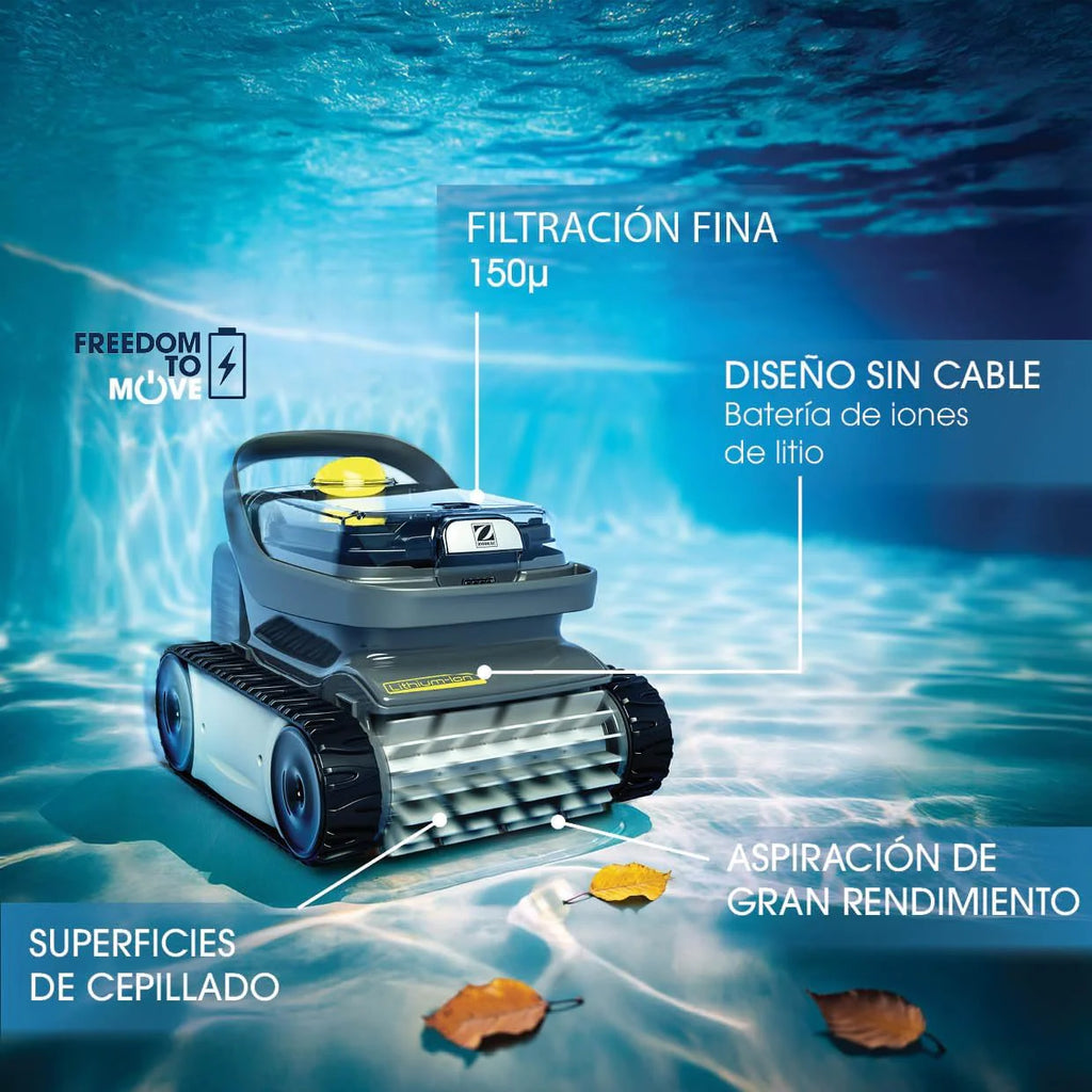 ZODIAC Pixel OP 32 Automatic Pool Cleaner Robot for Cleaning Pools up to 8 x 4 m. Lithium Battery, 2h Cycle, Fine Filtration, Transparent Window to Observe Dirt