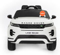 BabyCar Range Rover | Coche electrico para niños 12V con 2 Motores 35W | Coche Bateria con Mando Niño, Asiento de Piel, Puertas abatibles, MP4/USB | Licencia Oficial | Blanco