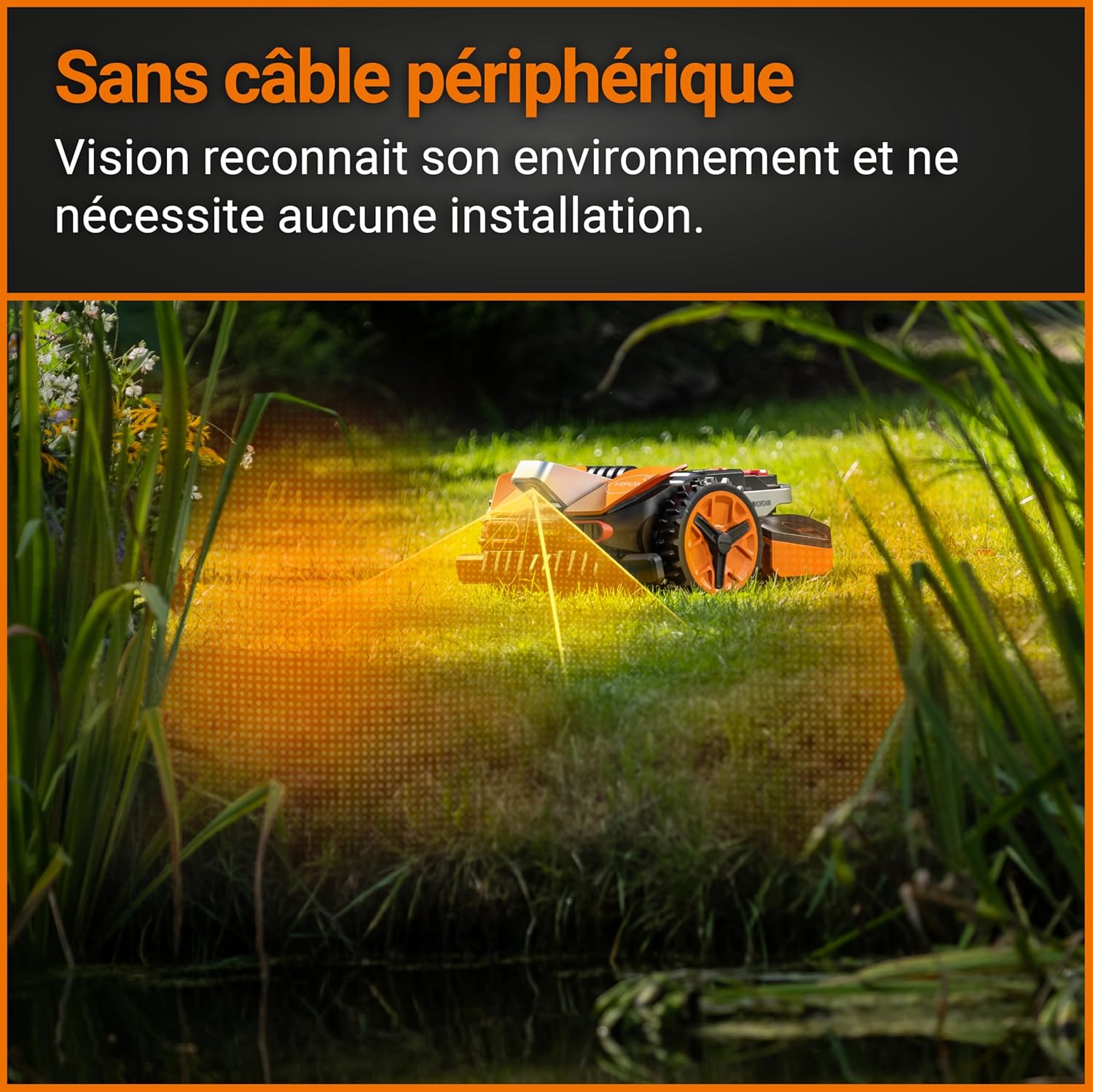WORX Landroid Vision M550 WR205E Robot cortacésped para Jardines de hasta 550 m² – Robot cortacésped Inteligente sin Cable de limitación – WiFi y Bluetooth – prevención Activa de obstáculos con