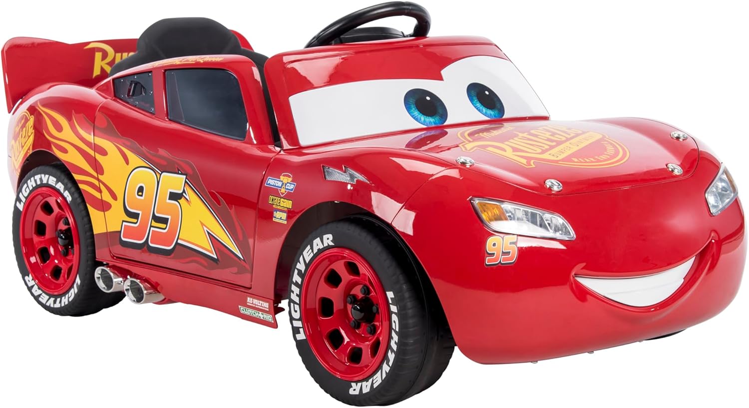 Huffy Cars Lightning Mcqueen Coche eléctrico para niños 3-5 años - Coche 6v con Luces de Trabajo y Sonido