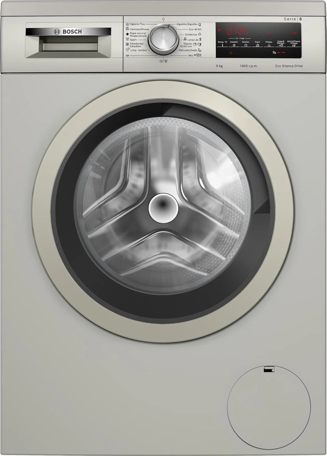 Bosch Washing Machine, Free Installation, 8 kg, Series 6, EcoSilence, Anti-Fingerprint Steel, WUU28T8XES