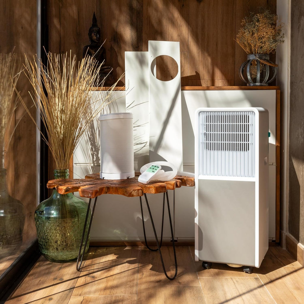 Cecotec Aire Acondicionado Portátil con Mando y Bomba de Calor ForceClima 9450 Style Heating, 9000 BTU, Táctil, Pantalla LED, 5 Modos, 2 Velocidades, Deshumidificador, Temporizador, 16 m², White