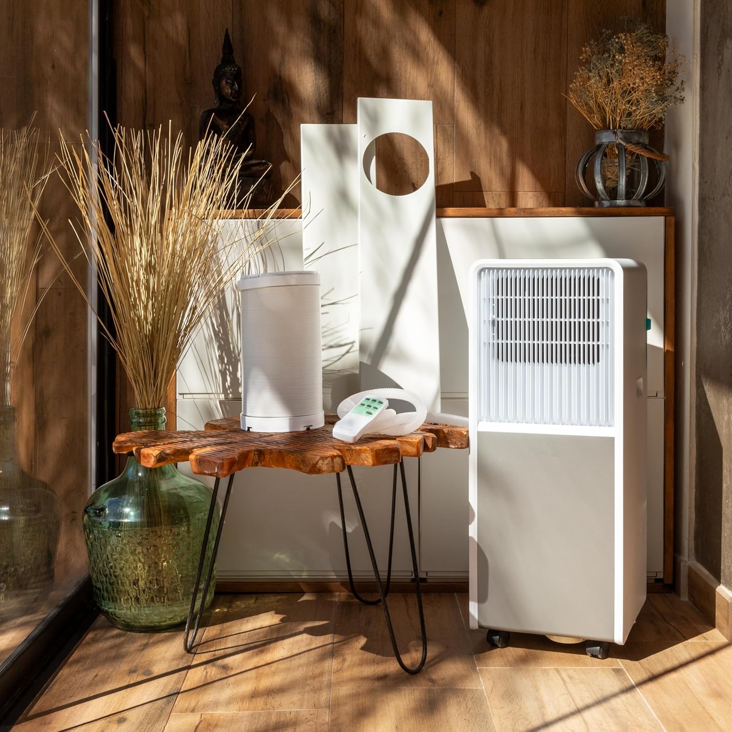 Cecotec Aire Acondicionado Portátil con Mando y Bomba de Calor ForceClima 9450 Style Heating, 9000 BTU, Táctil, Pantalla LED, 5 Modos, 2 Velocidades, Deshumidificador, Temporizador, 16 m², White
