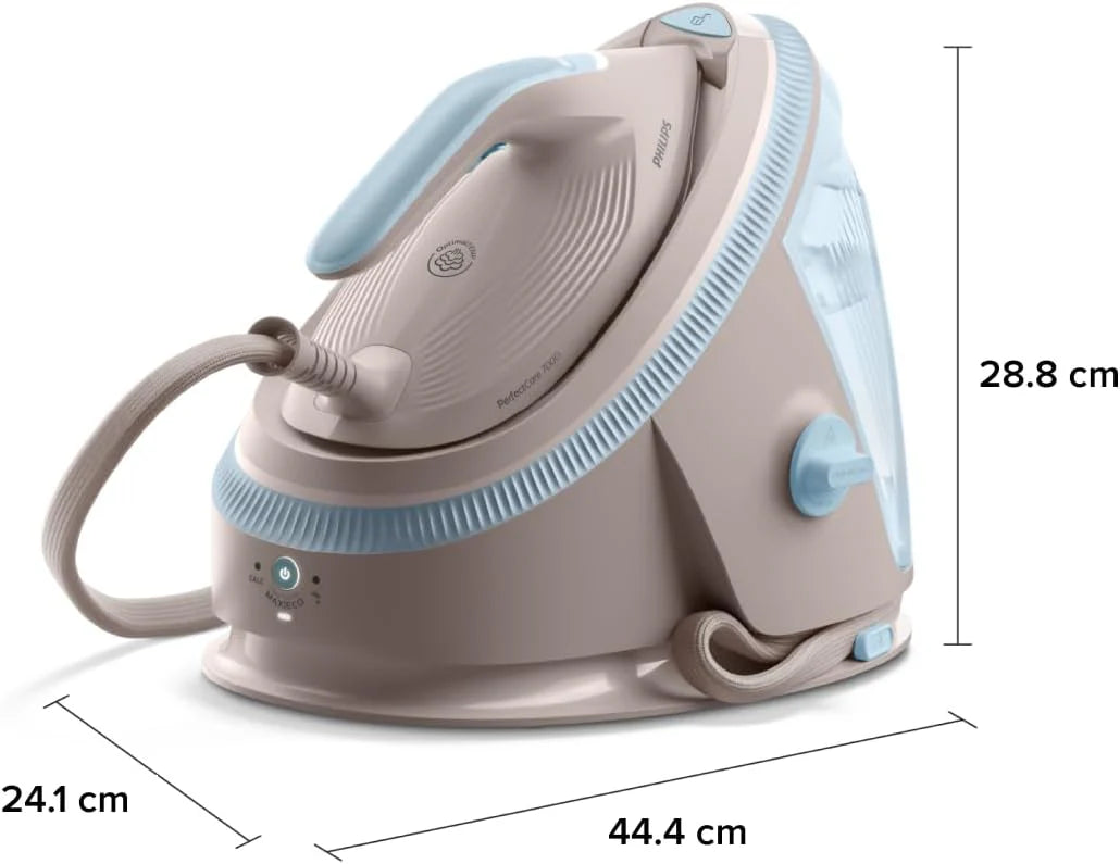 Philips PerfectCare Series 7000 Ironing Center – Steam Stroke 600 g, Pressure 8.5 Bar, OptimalTEMP, SteamGlide Elite Sole, Removable Reservoir 1.5L, Vertical Ironing, Easy De-Calc (PSG7200/60)