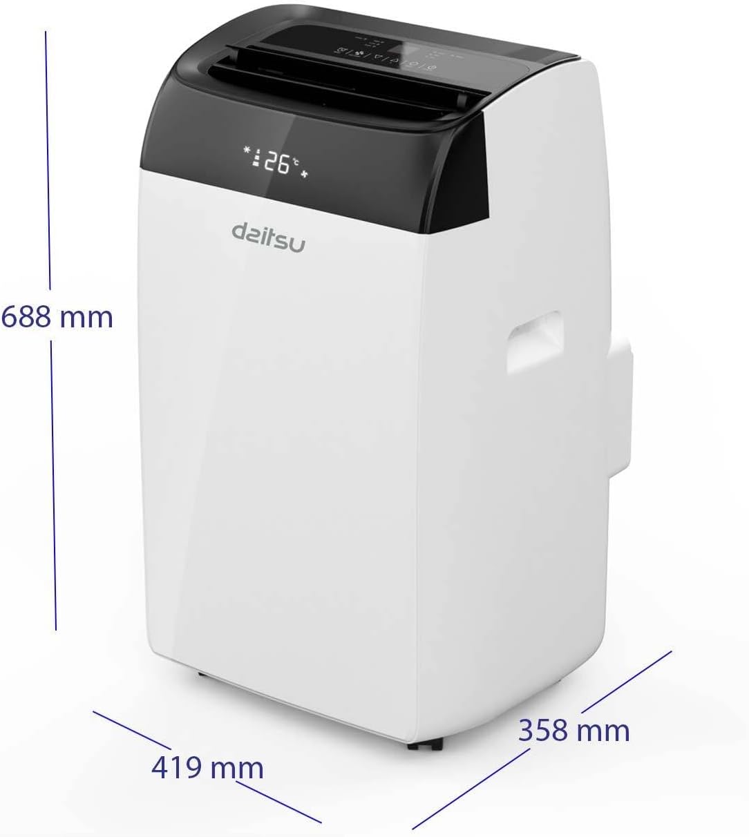 Daitsu - Aire Acondicionado Portátil Frío,Calor, Deshumidificador y Ventilador | 4 en 1 | Alisios Premium APD12FCX | Compacto y Silencioso | Mando a Distancia | Para Hogar u Oficina hasta 30 m²