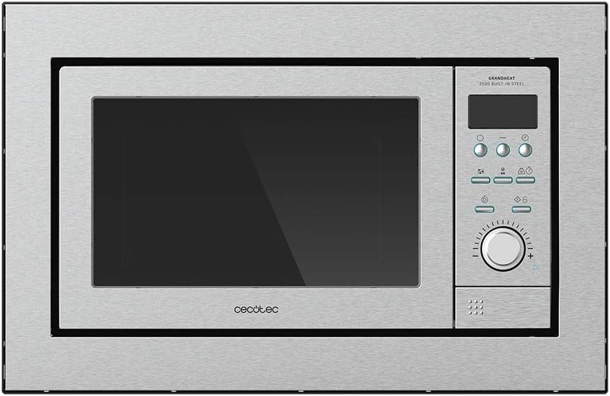 Cecotec GrandHeat 2590 Built-In Black Digital Built-in Microwave, 900 W, Built-in, 25 Liters, Touch, Grill 1000 W, 8 Preset Functions, Timer