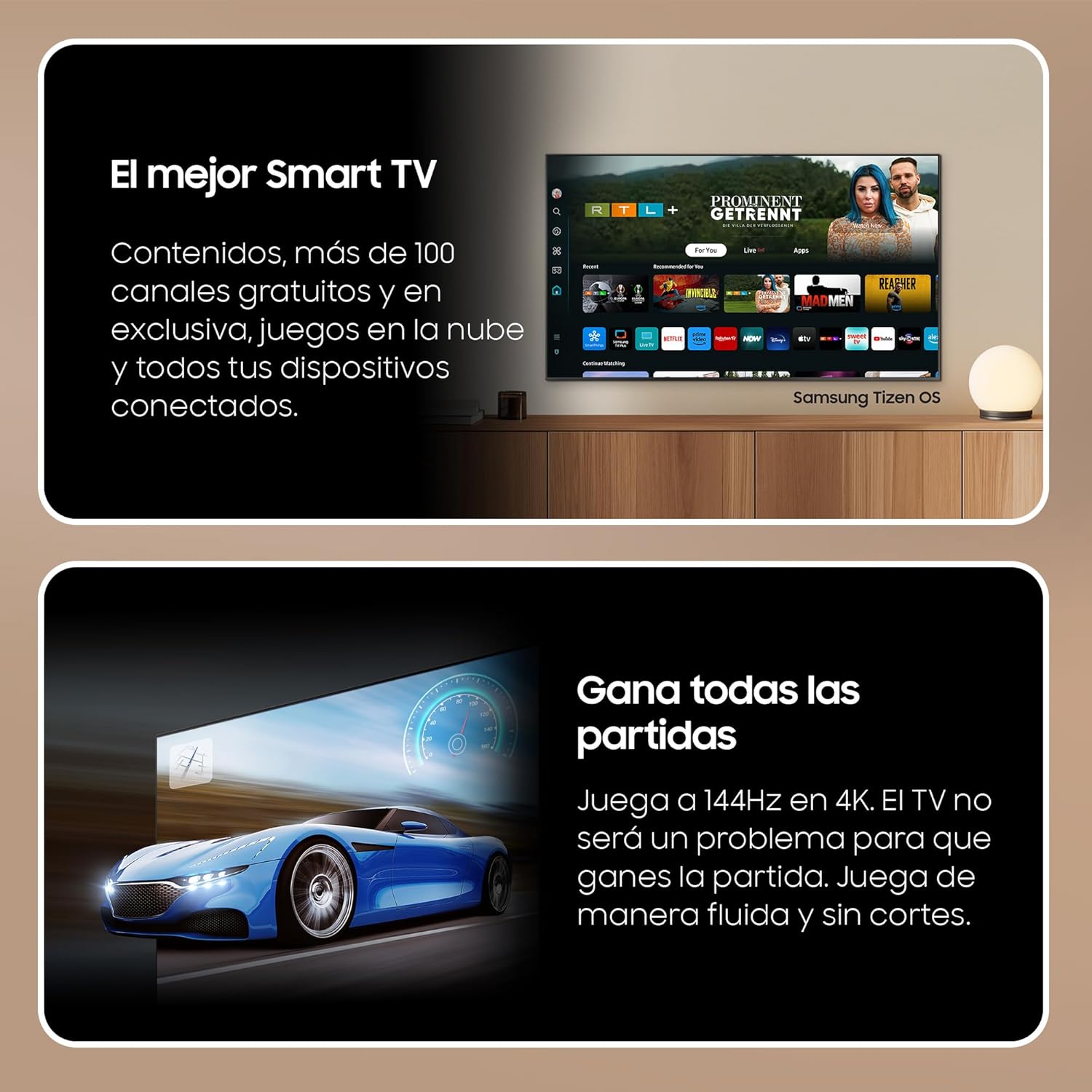 TV 55 Pulgadas Neo QLED QN90D 4K Mini LED con Resolución 4K Mejorada, Procesador NQ4 AI Gen2 con Inteligencia Artificial, Dolby Atmos, Q-Symphony y Motion Xcelerator 144 Hz