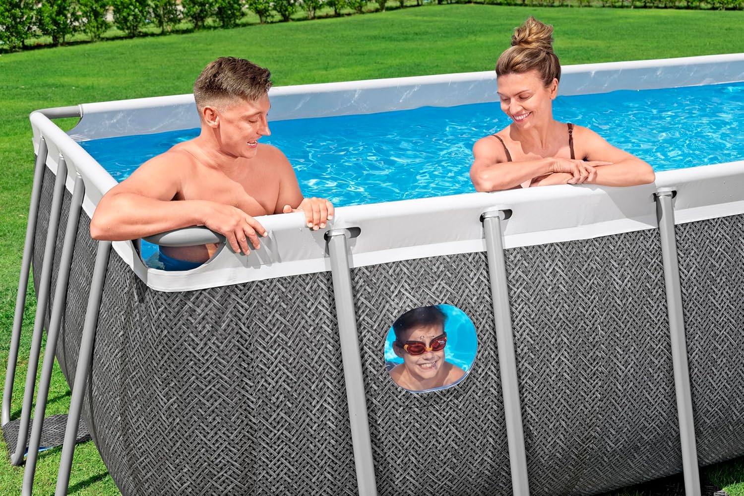 Bestway Juego de Piscina Rectangular Splashview de 16' x 8' x 48"/4.88 MX 2.44 MX 1.22 m