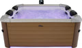 MSPA Whirlpool Oslo Amber – 160 x 160 x 65 cm – Whirlpool Hinchable para 6 Personas con 120 chorros de Masaje, 8 boquillas de hidromasaje, calefacción PTC, luz LED, desinfección de ozono y Cubierta