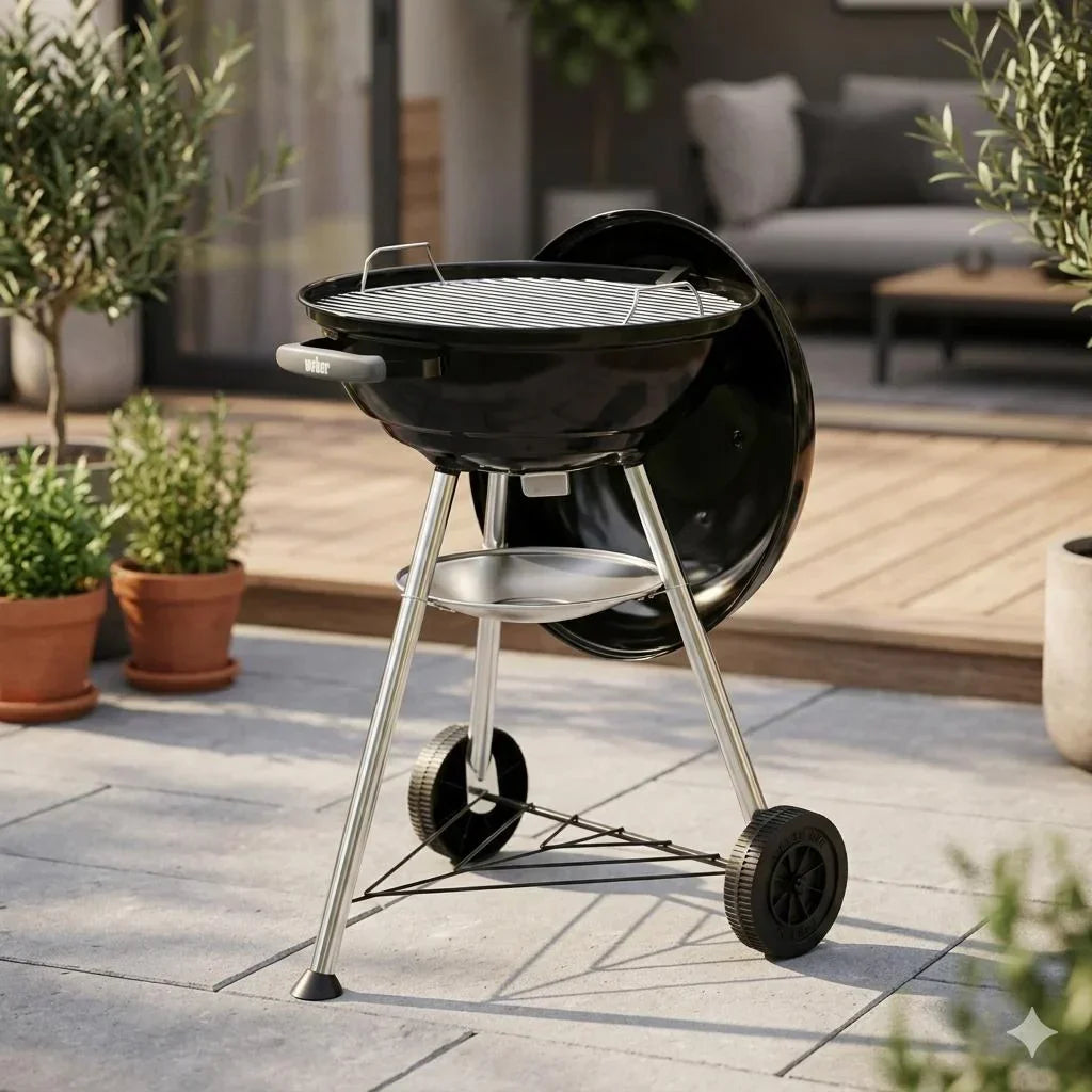 Barbacoa de Carbón Weber Compact Kettle, 47 cm + 3 Kg de briquetas