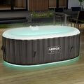 Arebos Nadmuchiwane spa z oświetleniem LED | Nadmuchiwane | Wnętrze i na zewnątrz | 190x120 cm Owal | 2 osoby | 90 dysz masujących | z ogrzewaniem | 550 litrów | Okładka w zestawie | Bąbelkowe Spa