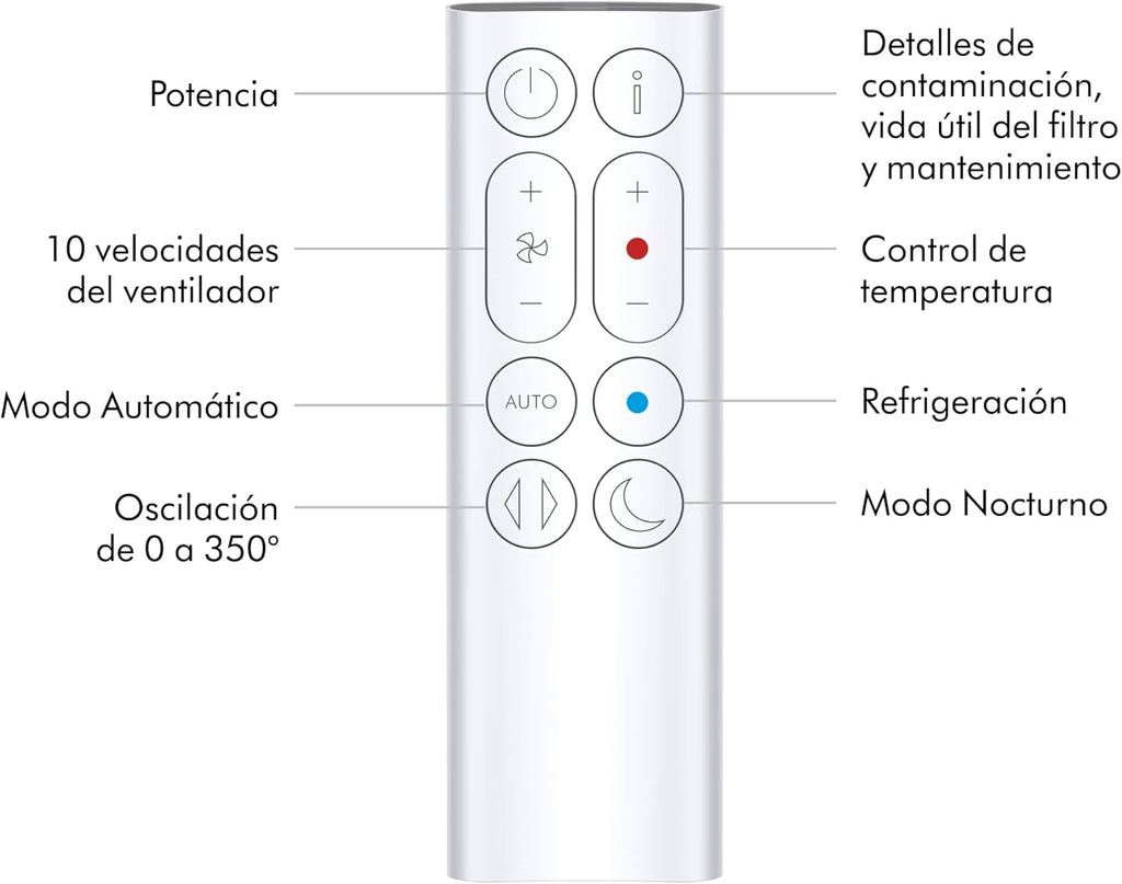 Purifier Hot+Cool™ Gen1 HP10 purificador de aire y calefactor – purificación, función calefacción y refrigeración (Plata)