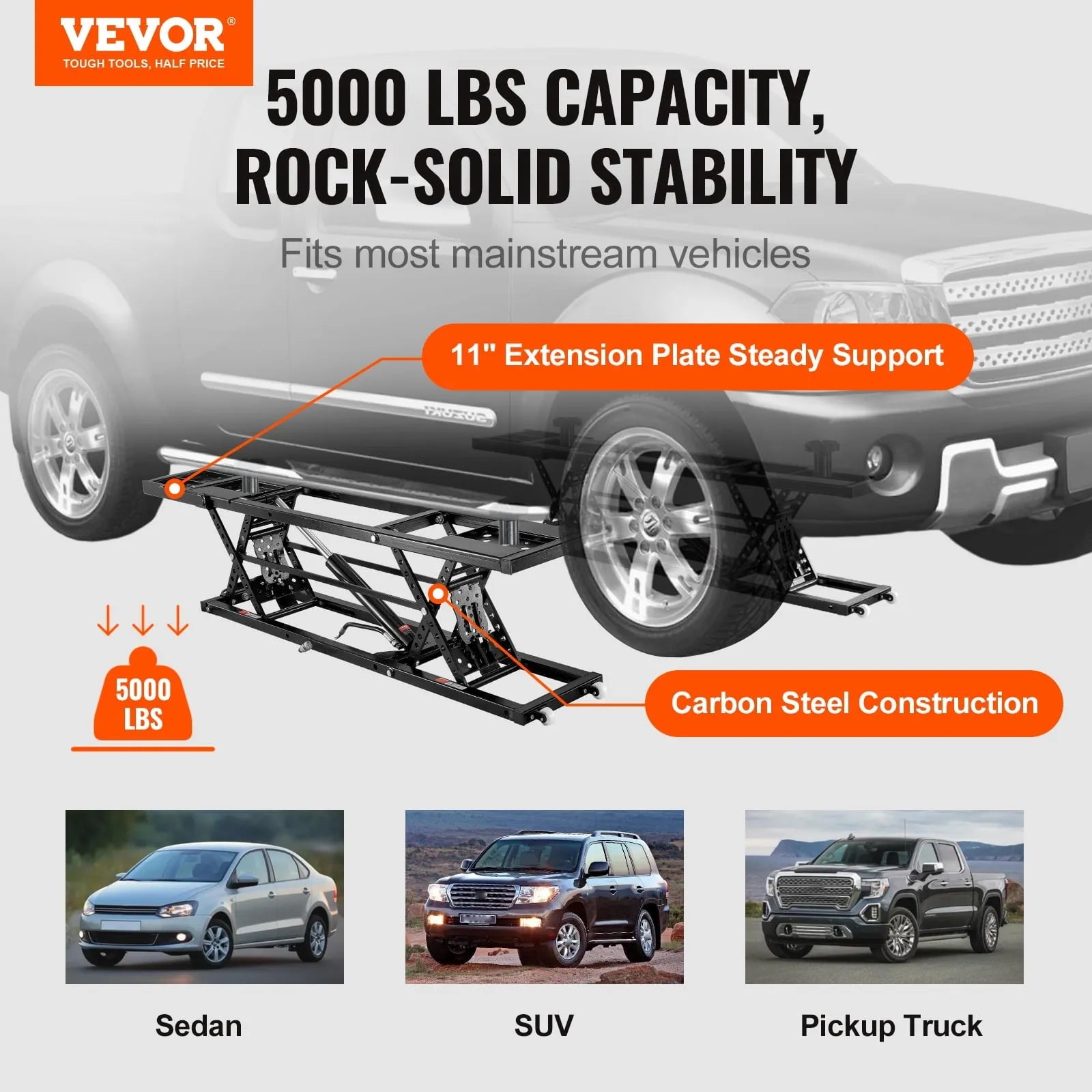 2026 Elevador de coche portátil 5000 LBS – Sistema de elevación automática para garaje doméstico