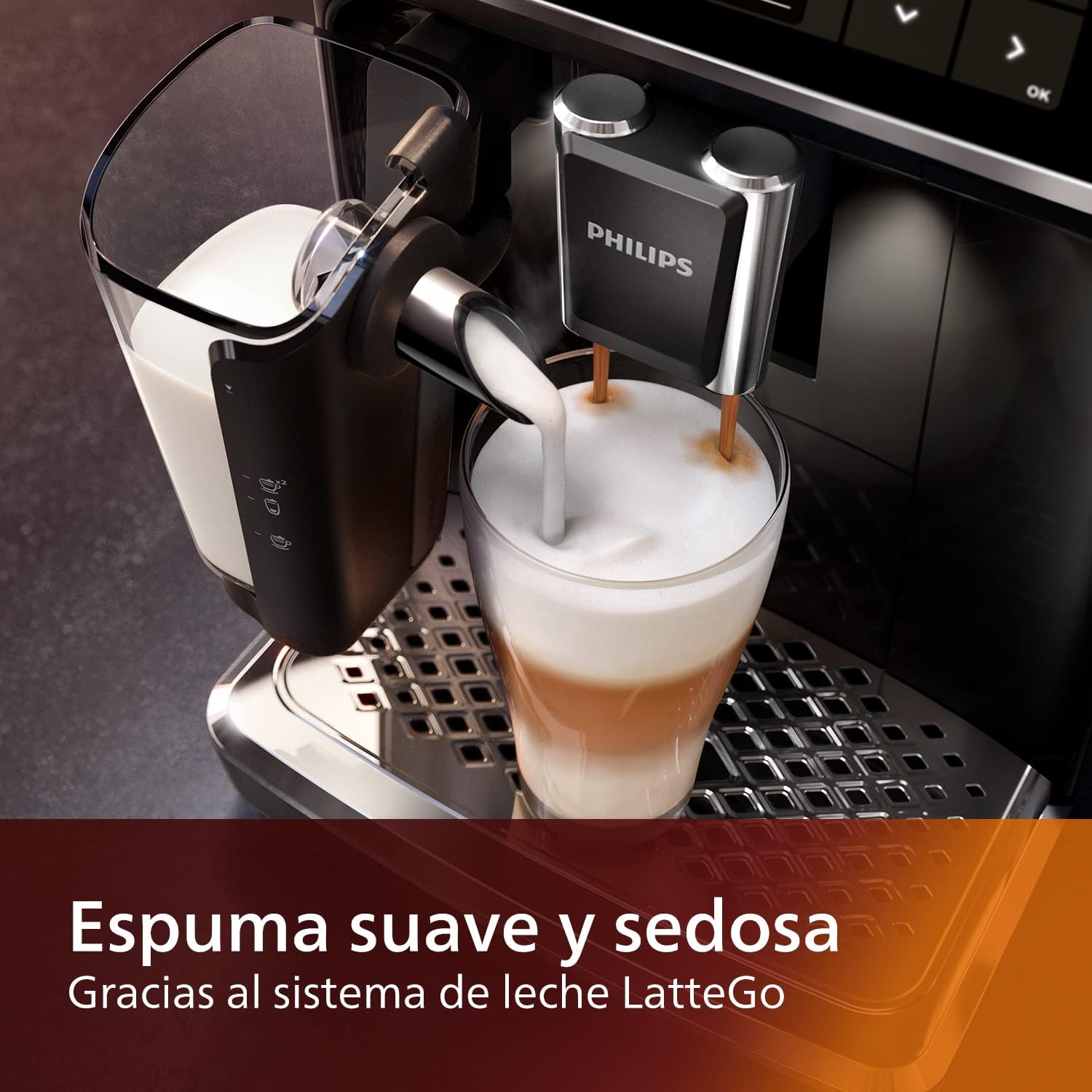 Serie 5400 Cafetera Superautomática - Sistema de Leche LatteGo, 12 Variedades de Café, Pantalla Intuitiva, 4 Perfiles de Usuario, Negro (EP5441/50)