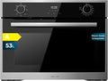 Cecotec Horno Integrable 45cm Alto Multifunción Bolero Hexa M224500 Edge A. 2600W, 53L Capacidad, 7 Funciones, Grill, Fan Assisted Grill, Convección, Defrost, Steam Base X2, Steam EasyClean, Vapor