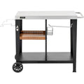 Carro De Servicio Para Barbacoa "gelia" 117 X 59 Cm - Acero Inoxidable - Negro