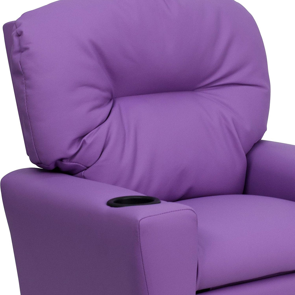 Flash Furniture Współczesny leżak dziecięcy z uchwytem na kubki, drewno, beżowy winyl, 66,04 x 53,34 x 53,34 cm