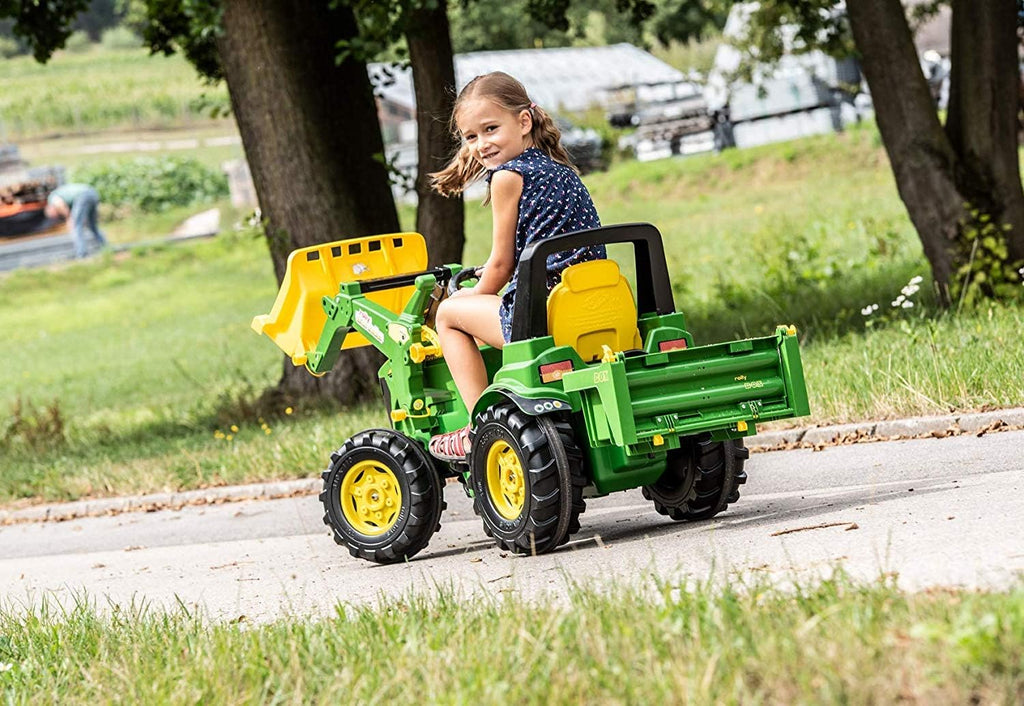 Rolly Toys 710379 John Deere 7930 - Tractor a Pedal, 3-8 años con Carga Frontal, Compartimento de Transporte