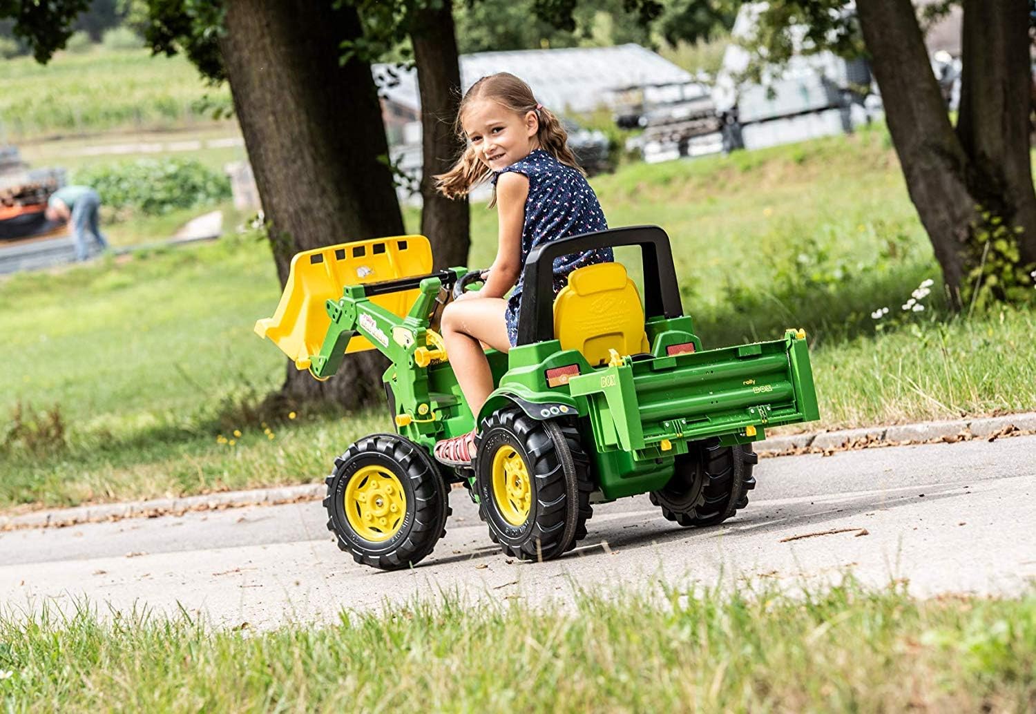 Rolly Toys 710379 John Deere 7930 - Tractor a Pedal, 3-8 años con Carga Frontal, Compartimento de Transporte