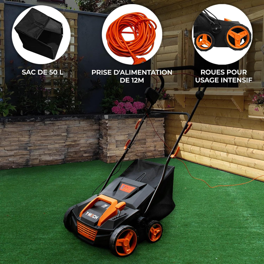 T-Mech Aspiradora Barredora Peinadora Cepilladora Escoba Cesped Artificial Eléctrica Barredor Limpiador Soplador Maquina Peinar Limpiar Cepillar Césped Artificial Eléctrico+Bolsa Recogida 50L,12.2kg